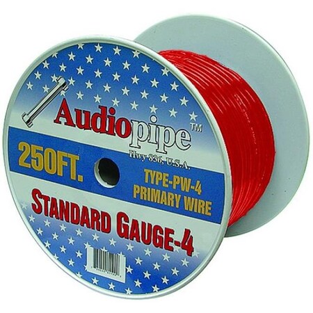 Audiopipe APipe 250ft Roll 4 ga Red Power Wire - PW4250RED PW4250RED